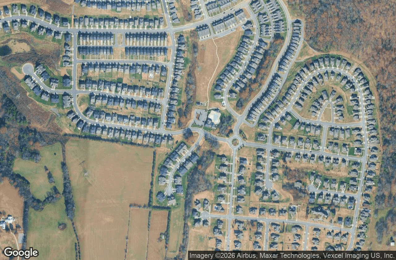 Aerial view of Carellton, Gallatin, TN — homes, streets, and green space